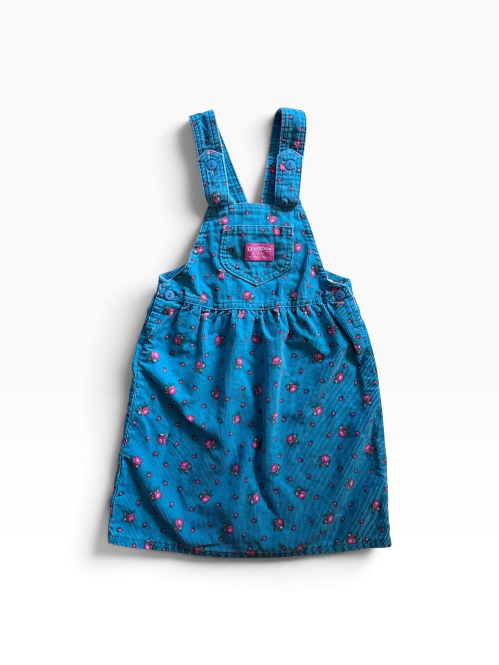 Vintage OshKosh blue with pink flowers corduroy skirtall